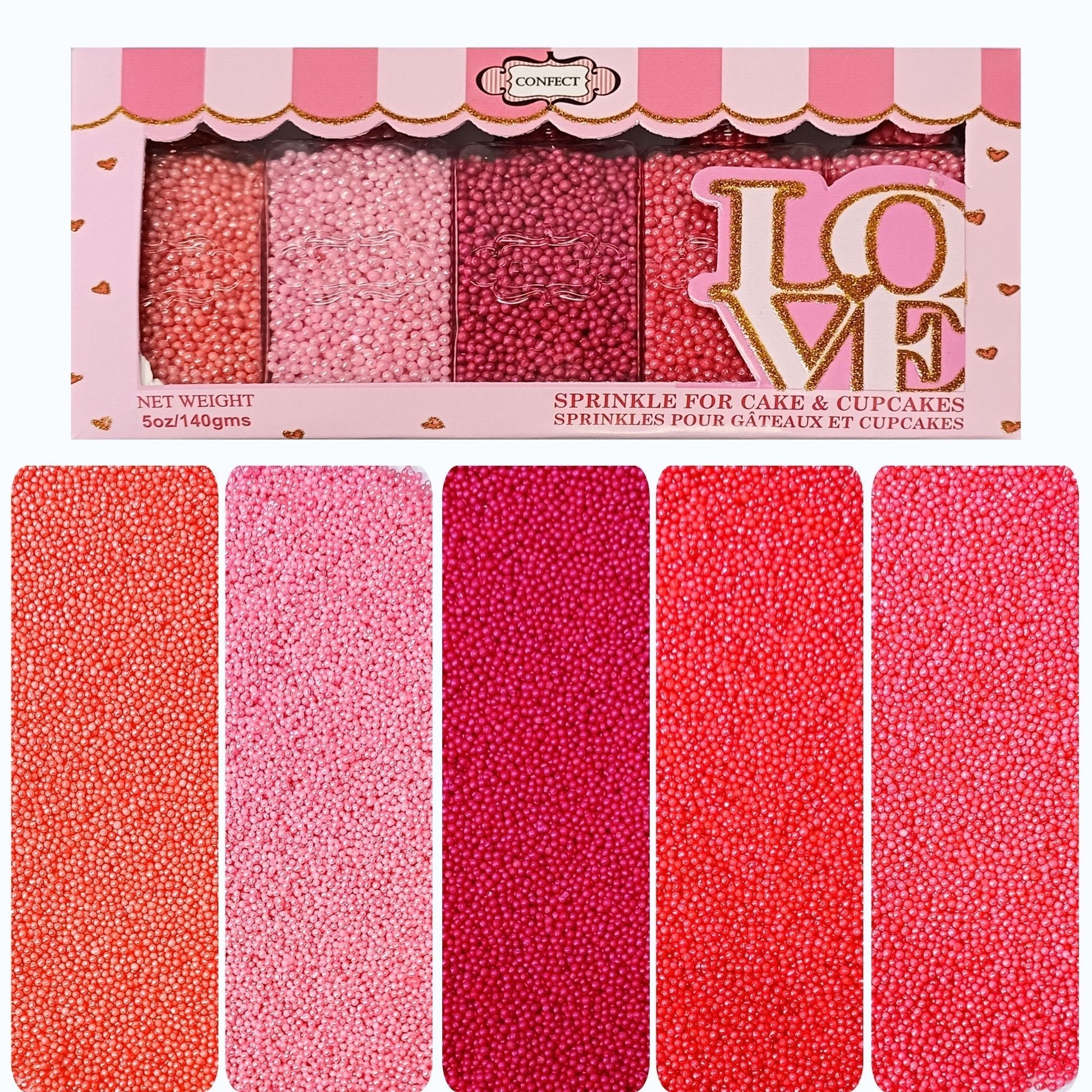 Confect Valentine Sprinkles | 02 Edible Decoration for Baking & Dessert  Grab2Buy Confect Grab2Buy