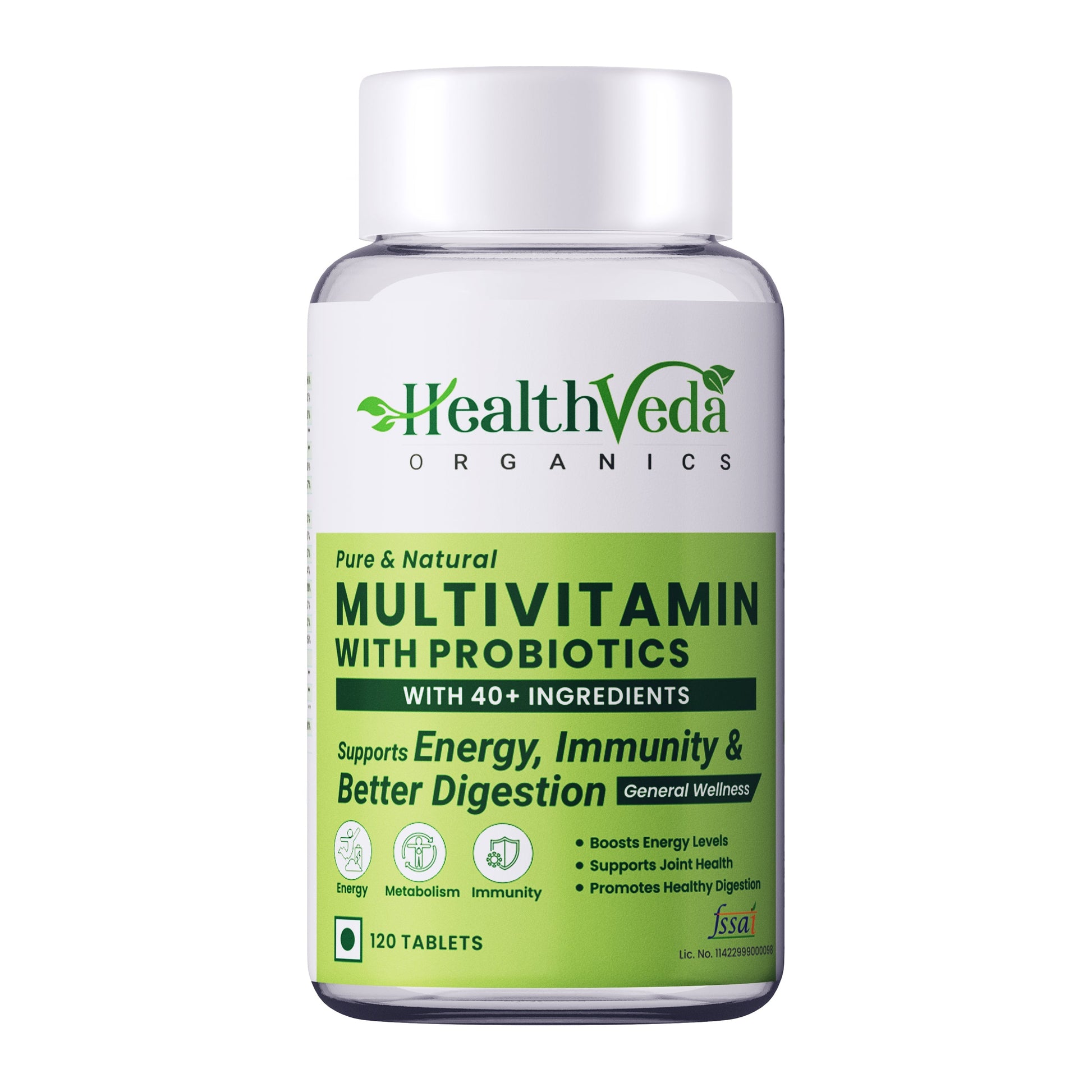 Health Veda Organics Multivitamin Tablets with Probiotics for both Men & Women 