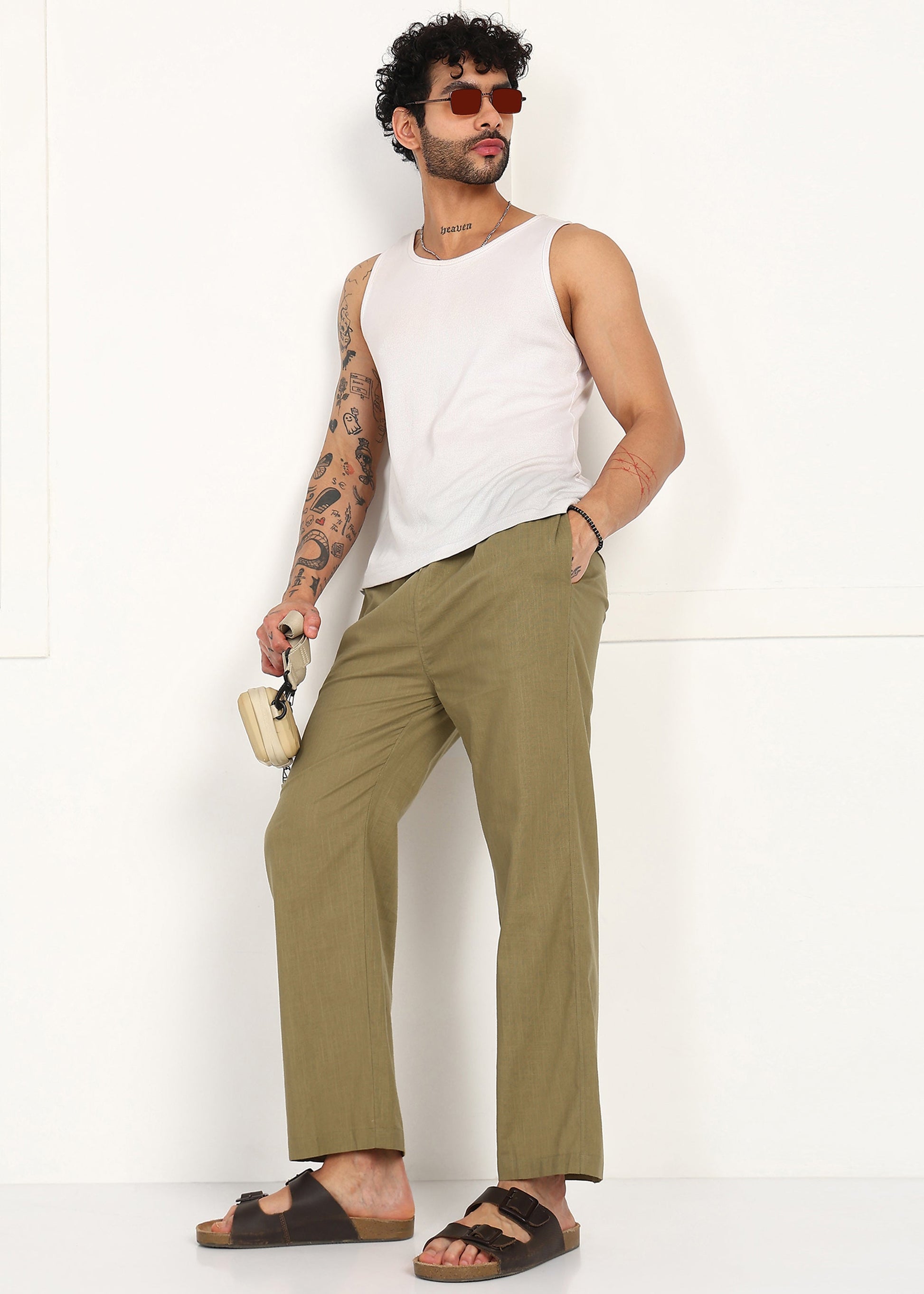 Fabmade Olive Root Linen Pyjama