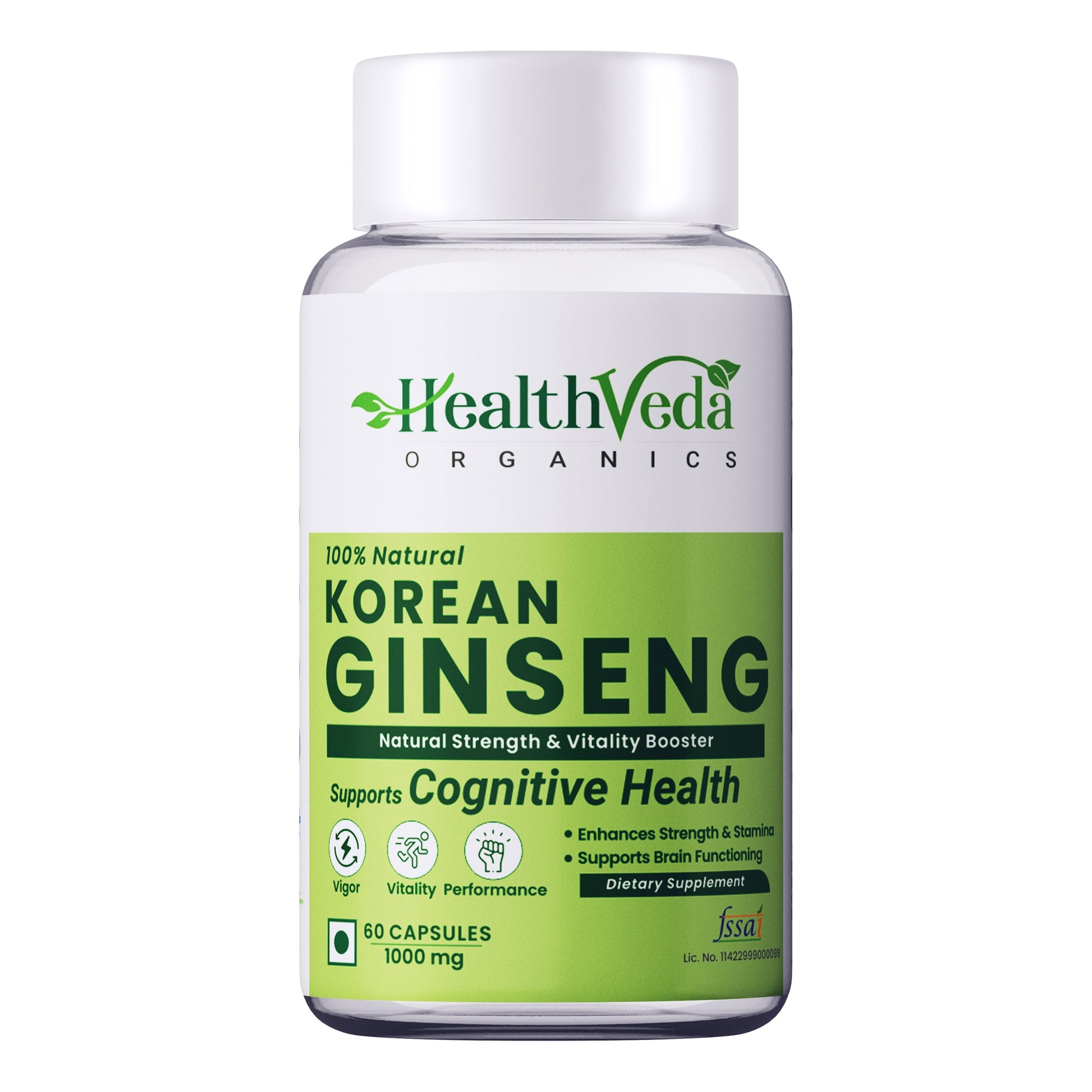 Health Veda Organics Plant Based Korean Red Ginseng Capsules Health Veda Organics