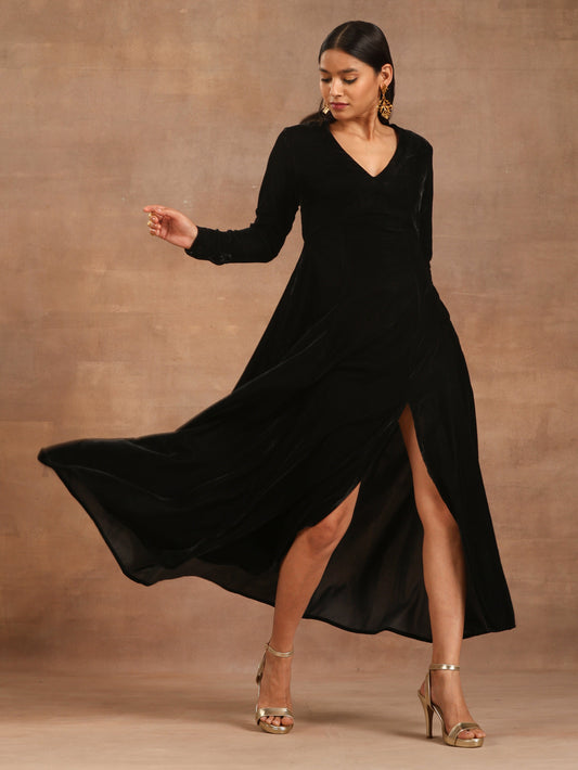 trueBrowns Black Velvet Dress 