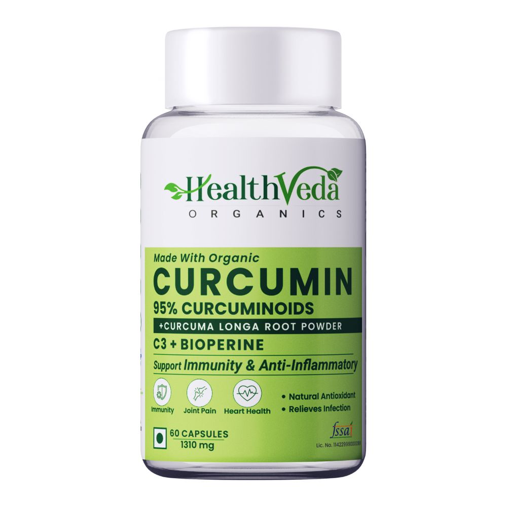 Health Veda Organics Curcumin C3 + Bioperine Capsules 