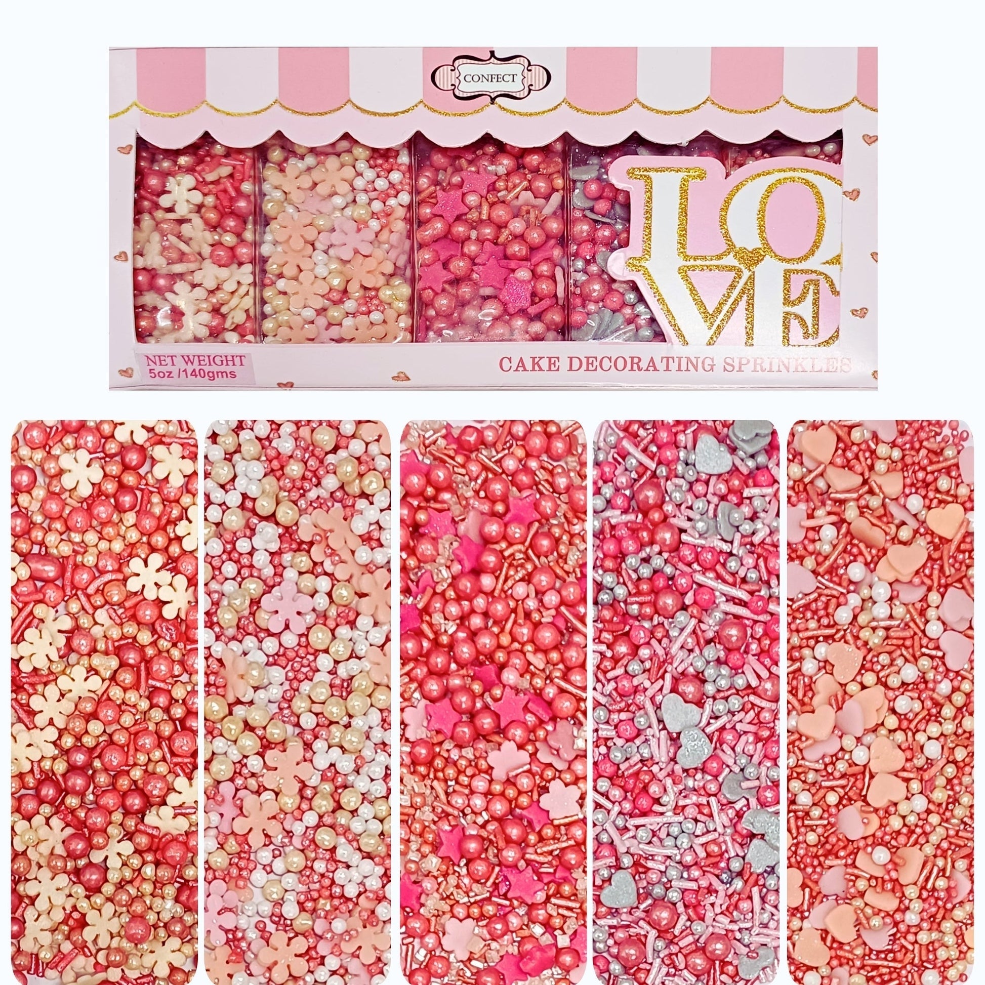 Confect Valentine Sprinkles | 15 Edible Decoration for Baking & Dessert  Grab2Buy Confect Grab2Buy