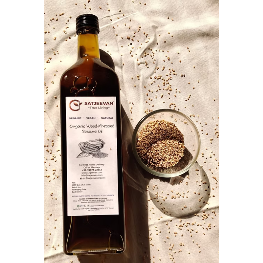 Satjeevan Organic Wood-Pressed Sesame Oil 