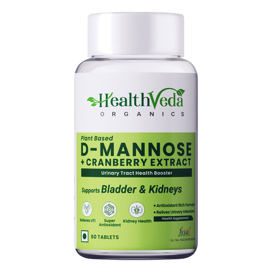 Health Veda Organics D-Mannose + Cranberry Extract Tablets 