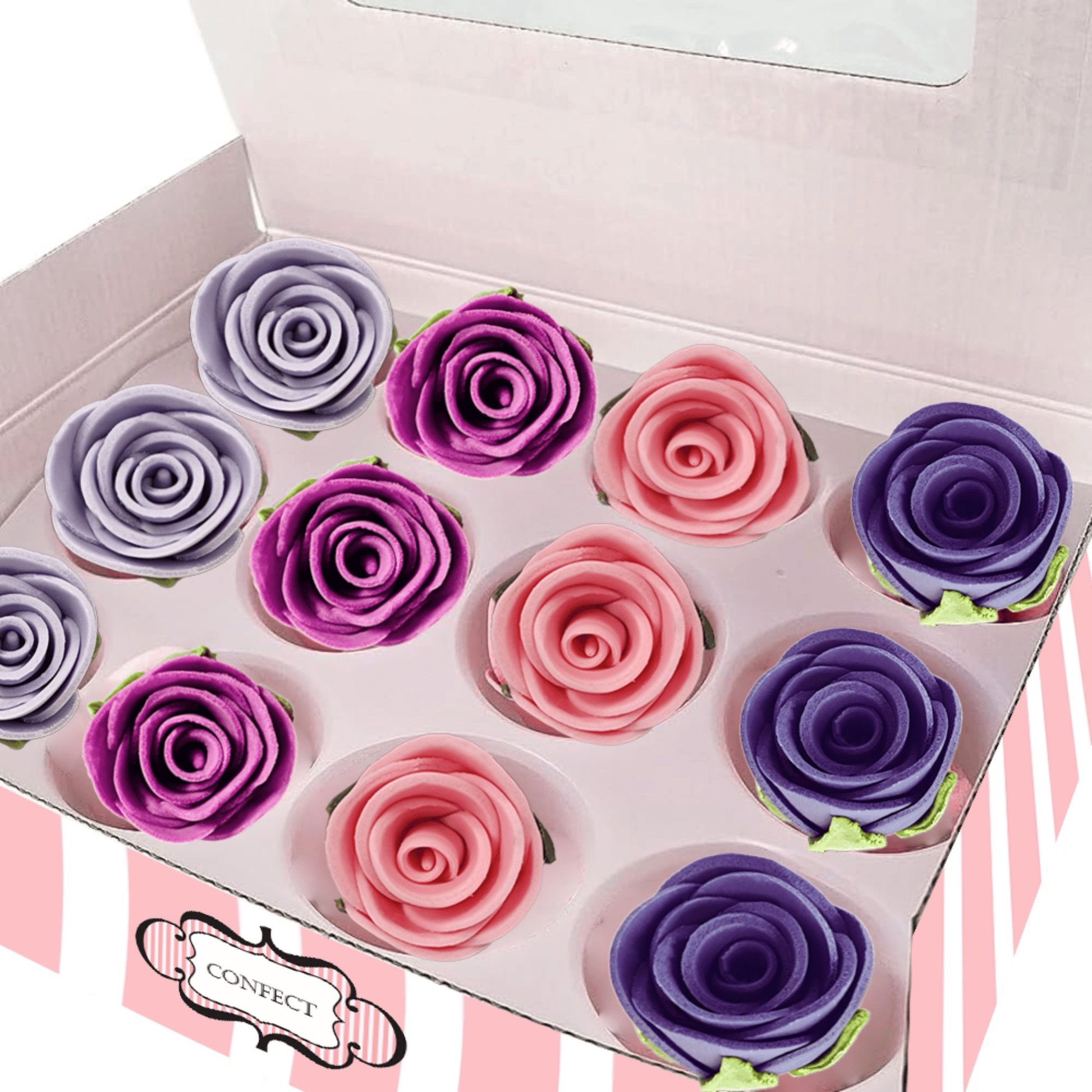 Confect Ombre- 4 | Edible Sugar Roses Topper