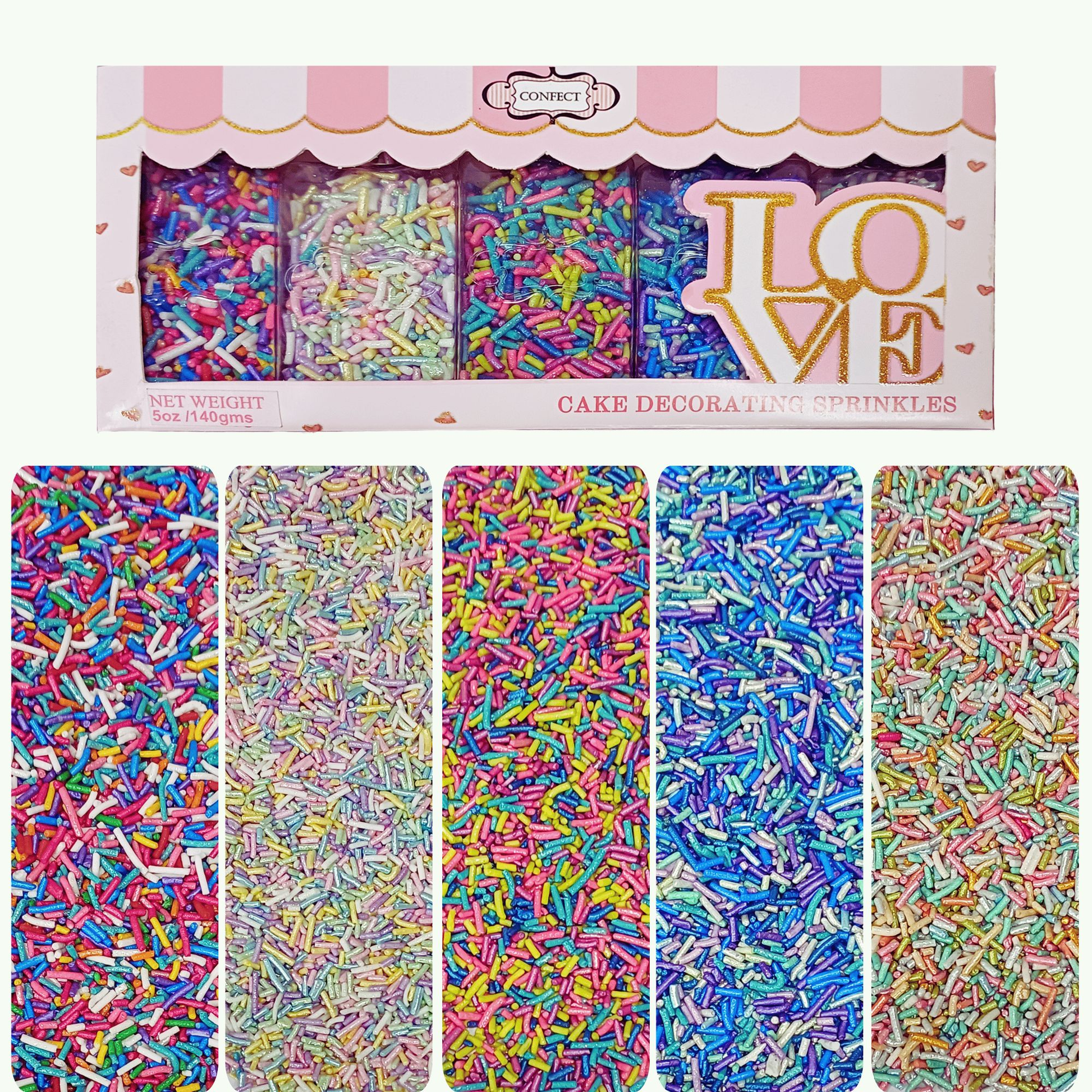 Confect Rainbow Magic Sprinkles | (01) Mix Colourful Sprinkles