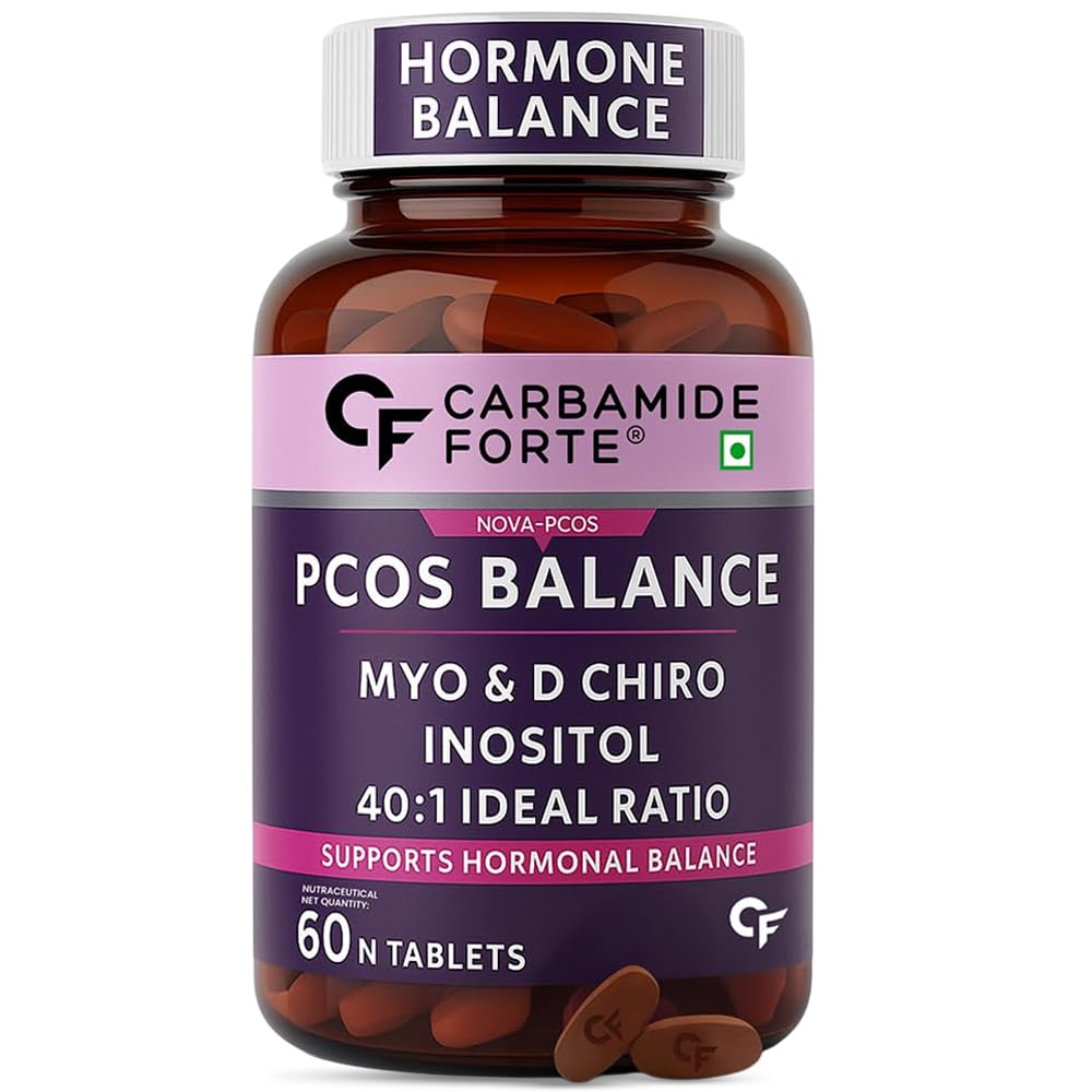 Carbamide Forte PCOS Supplement For Women - 40:1 Ratio 2000mg Myo-Inositol to D-Chiro-Inositol Supplement for PCOS - 60 Veg Inositol Tablets 