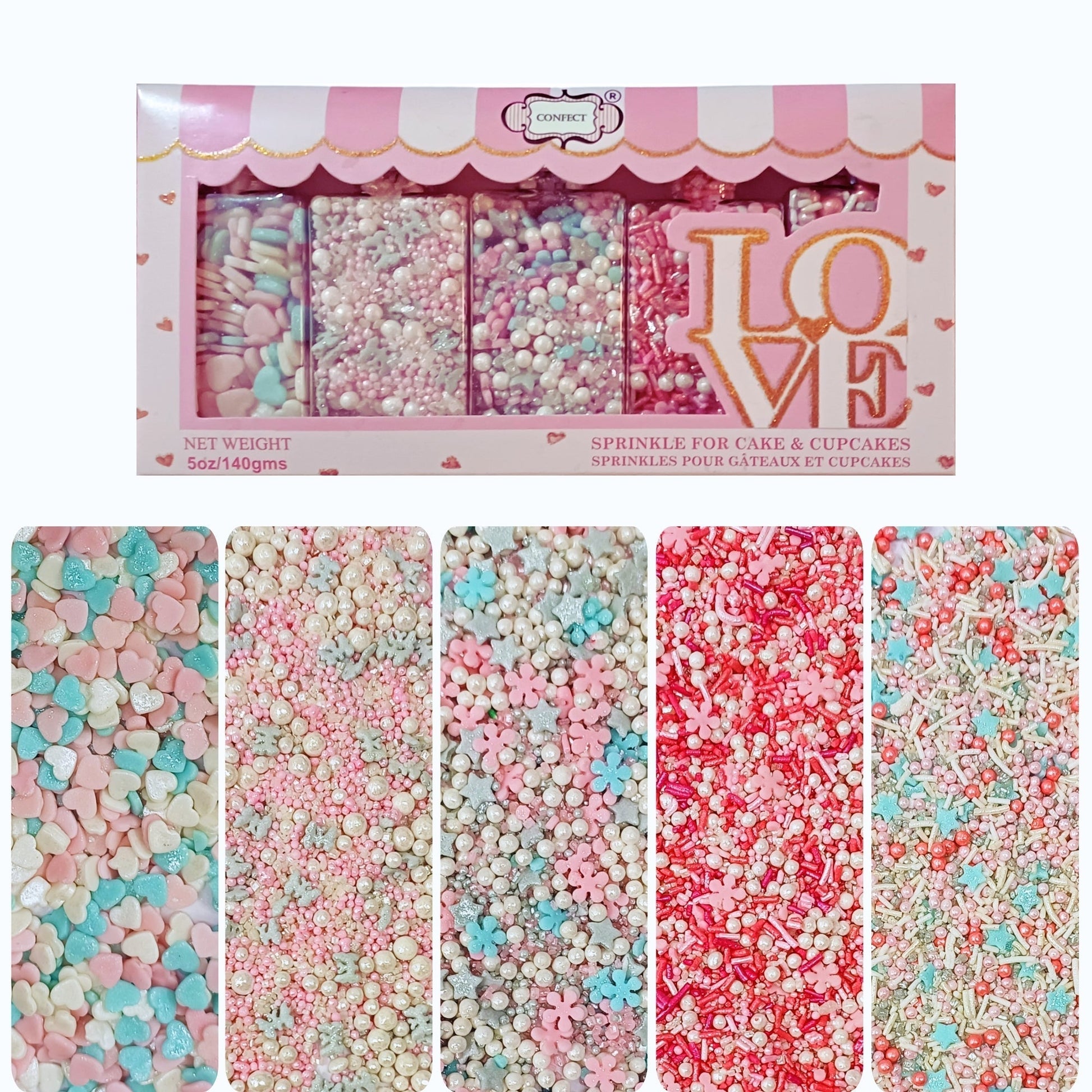 Confect Valentine Sprinkles | 17 Edible Decoration for Baking & Dessert  Grab2Buy Confect Grab2Buy