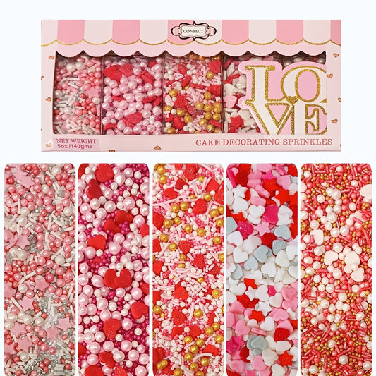 Confect Valentine Sprinkles | 07 Edible Decoration for Baking & Dessert  Grab2Buy Confect Grab2Buy
