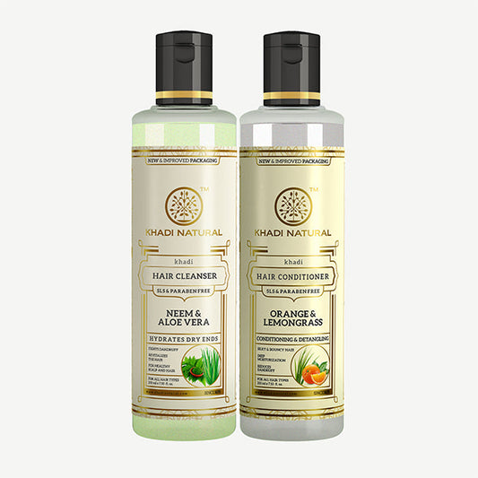 Khadi Natural Oily Scalp Balance Cleanser & Conditioner Care Kit - 2 Step Set