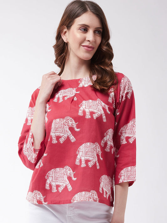 InWeave Red Elephant Top 