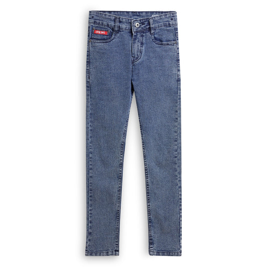 Chilins Girls Slim Mid Rise Cotton Confortable Blue Jeans