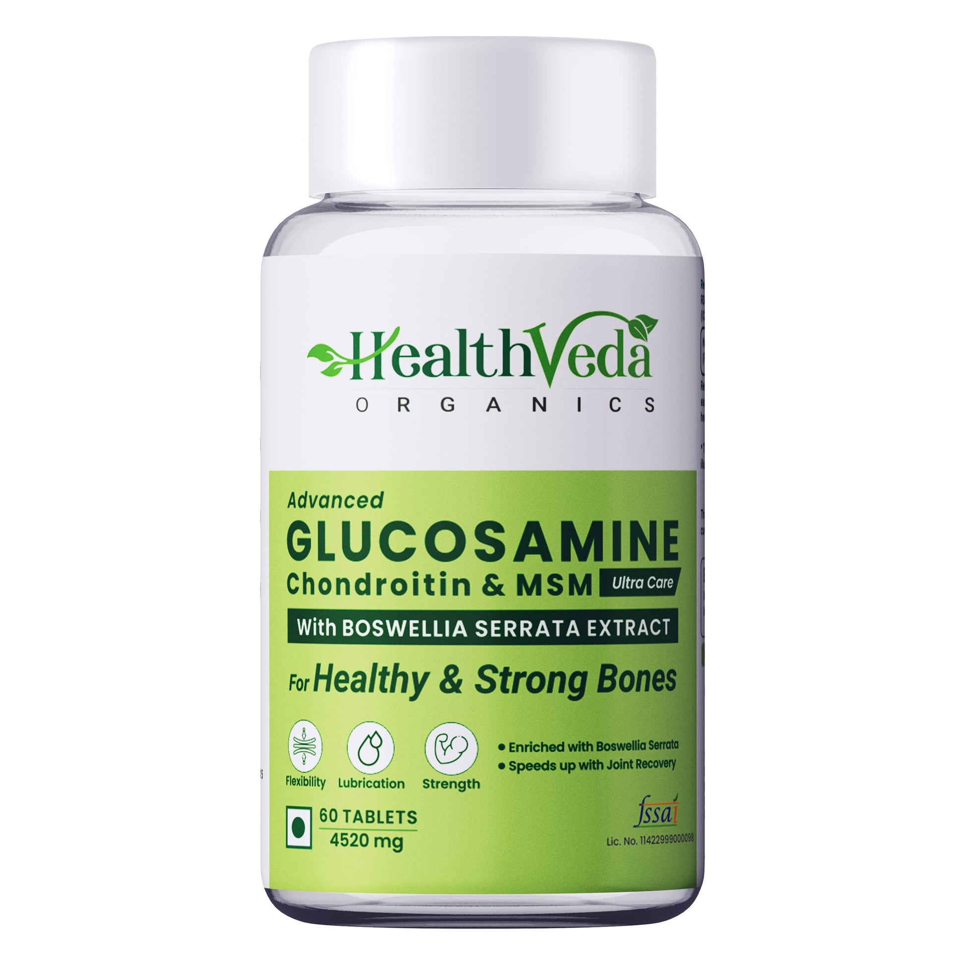 Health Veda Organics Plant Based Glucosamine Chondroitin & MSM Tablets 