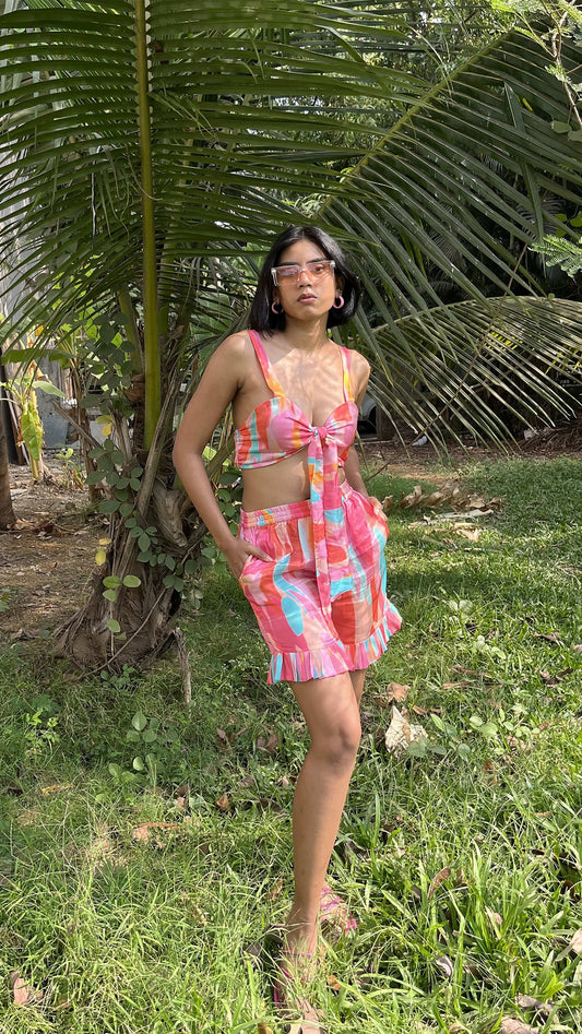 Noroke Modal satin Marble Print Co-Ord Set Women 