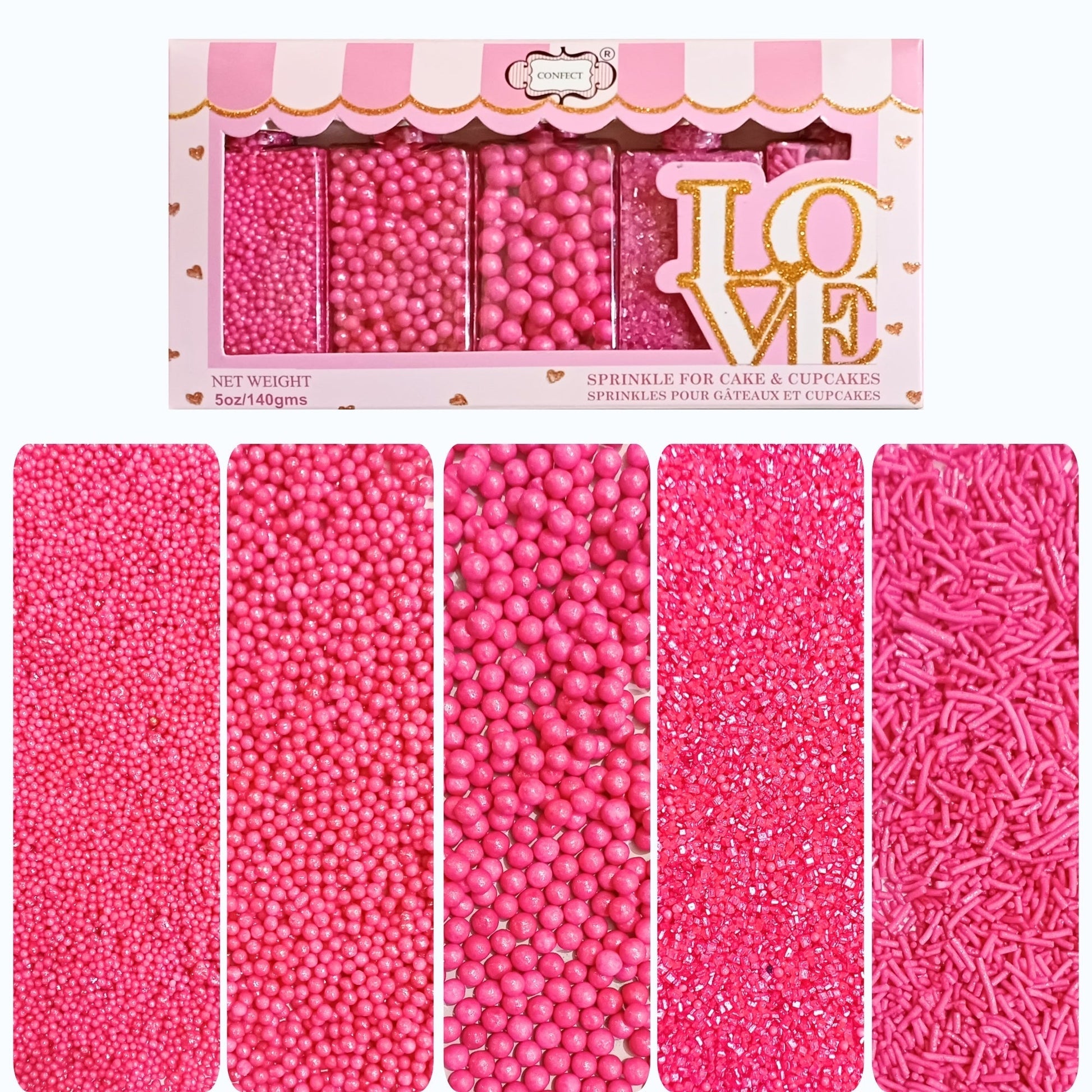 Confect Sprinkles for Cakes & Cupcakes Decoration | USP-7(Hot Pink)