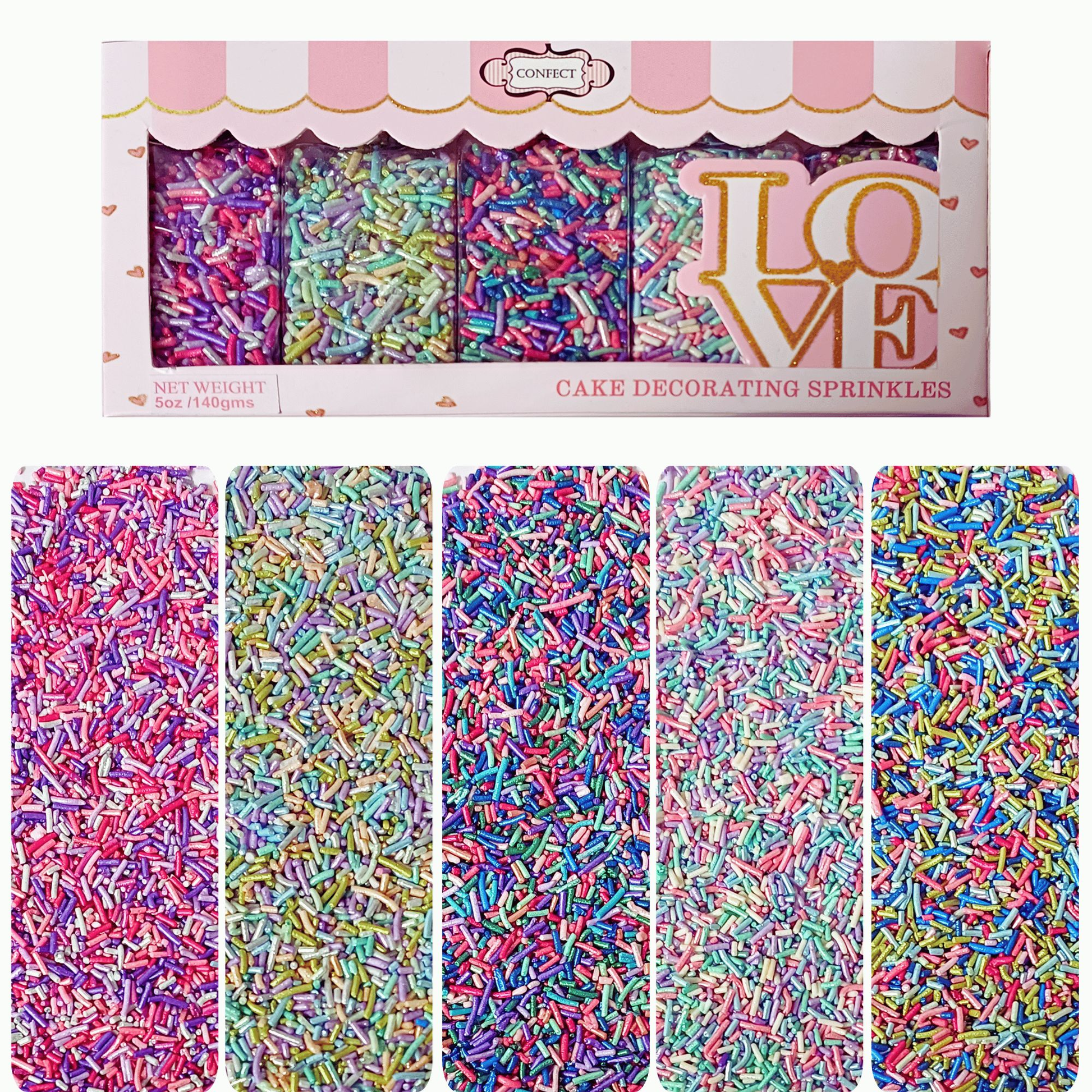 Confect Rainbow Magic Sprinkles | (02) Mix Colourful Sprinkles