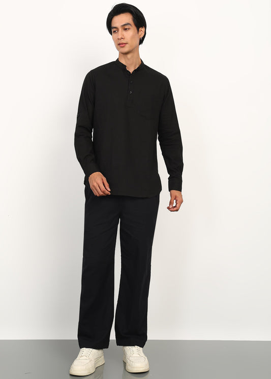 Fabmade Noir Linen Kurta Set