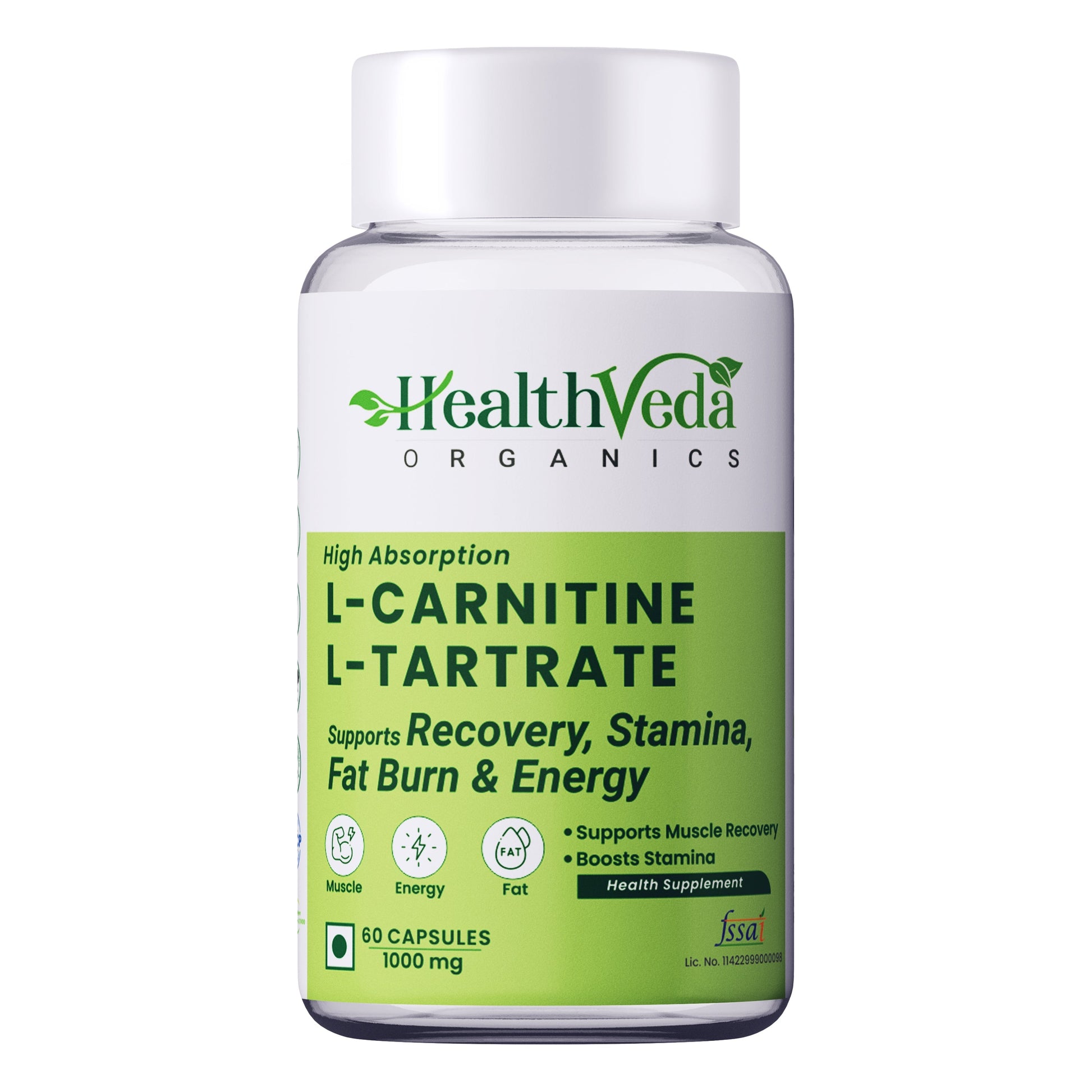 Health Veda Organics L Carnitine L-Tartrate Veg Capsules Health Veda Organics