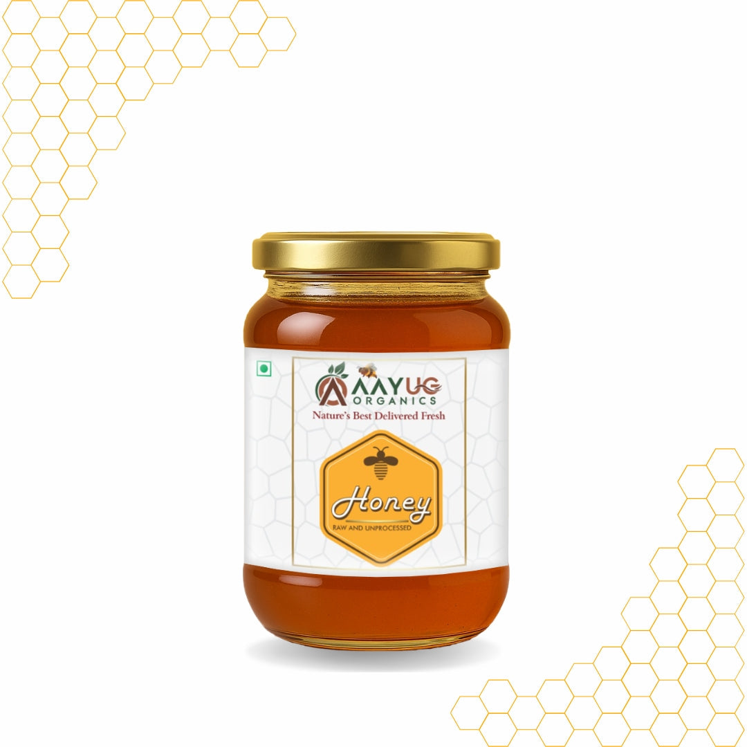 Aayug Organics Organic and Raw Honey, 100% Natural and Ayurvedic, Rich in Vitamins and Minerals 
