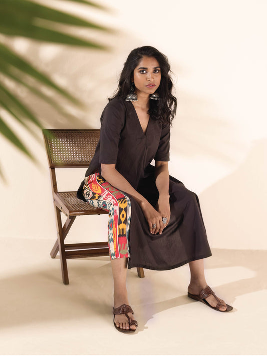 trueBrowns Cola Cotton Ikat Kurta Pant Set 
