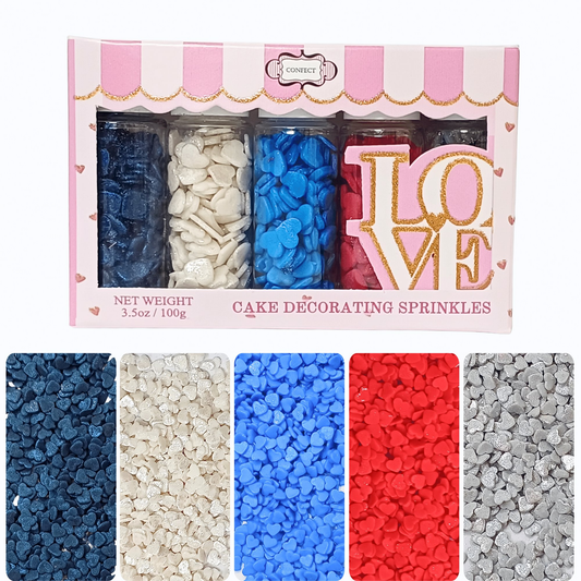 Confect Heart Sprinkles | Captain's Colors Patriotic Sprinkles