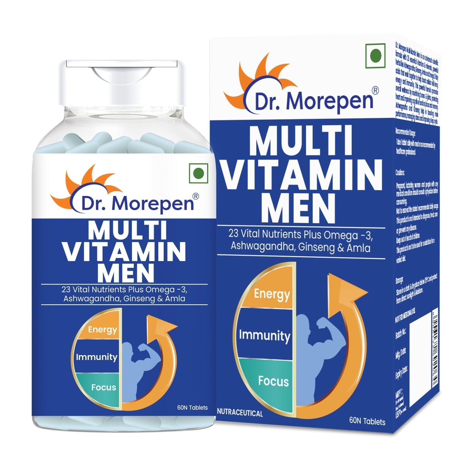 Dr Morpen Testo Boost And Multivitamin Men -With Omega 3 & Herbs /Energy & Immunity Booster 