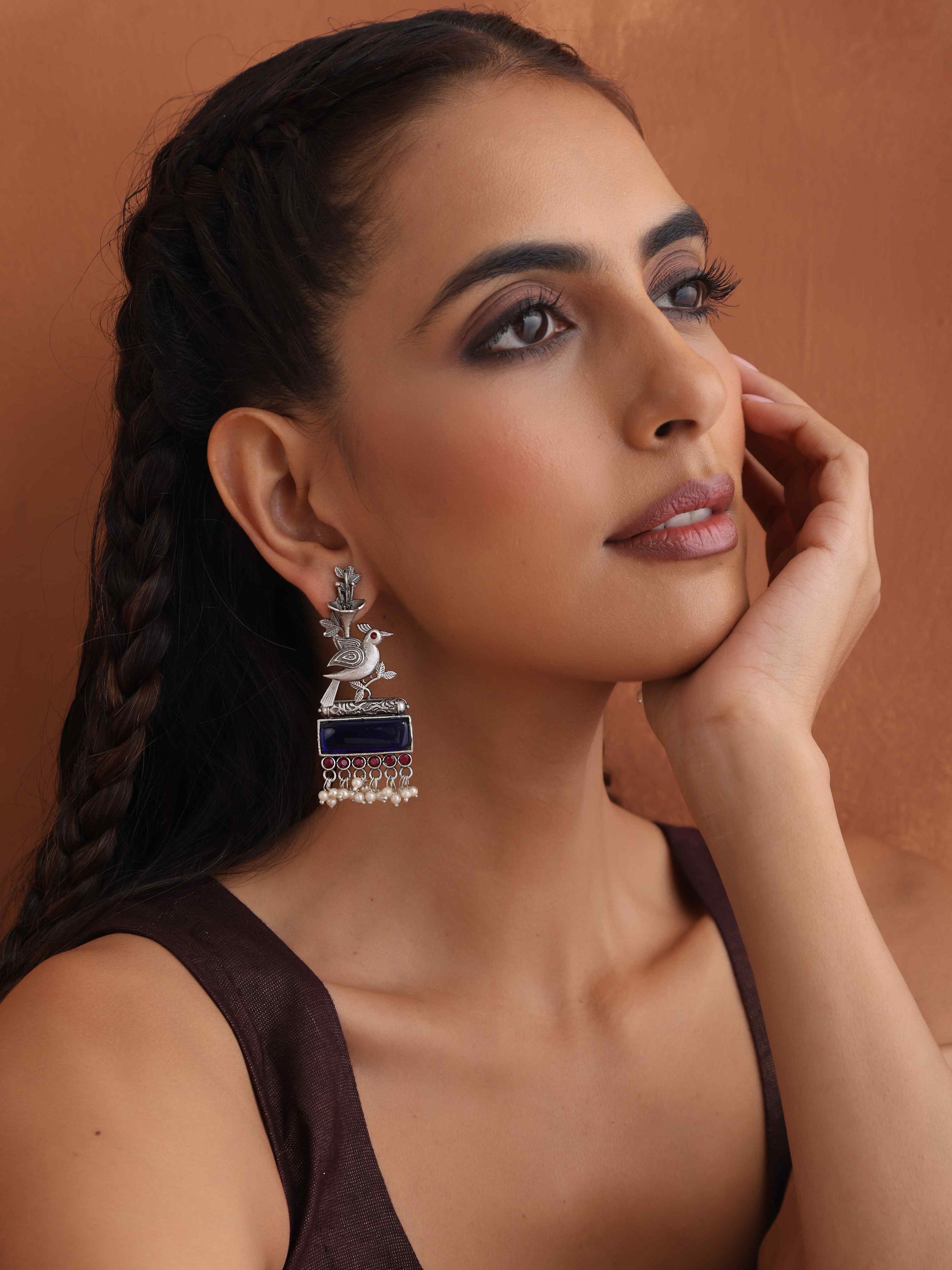 trueBrowns Silver Tone Bird Earrings Truebrowns Lifestyle