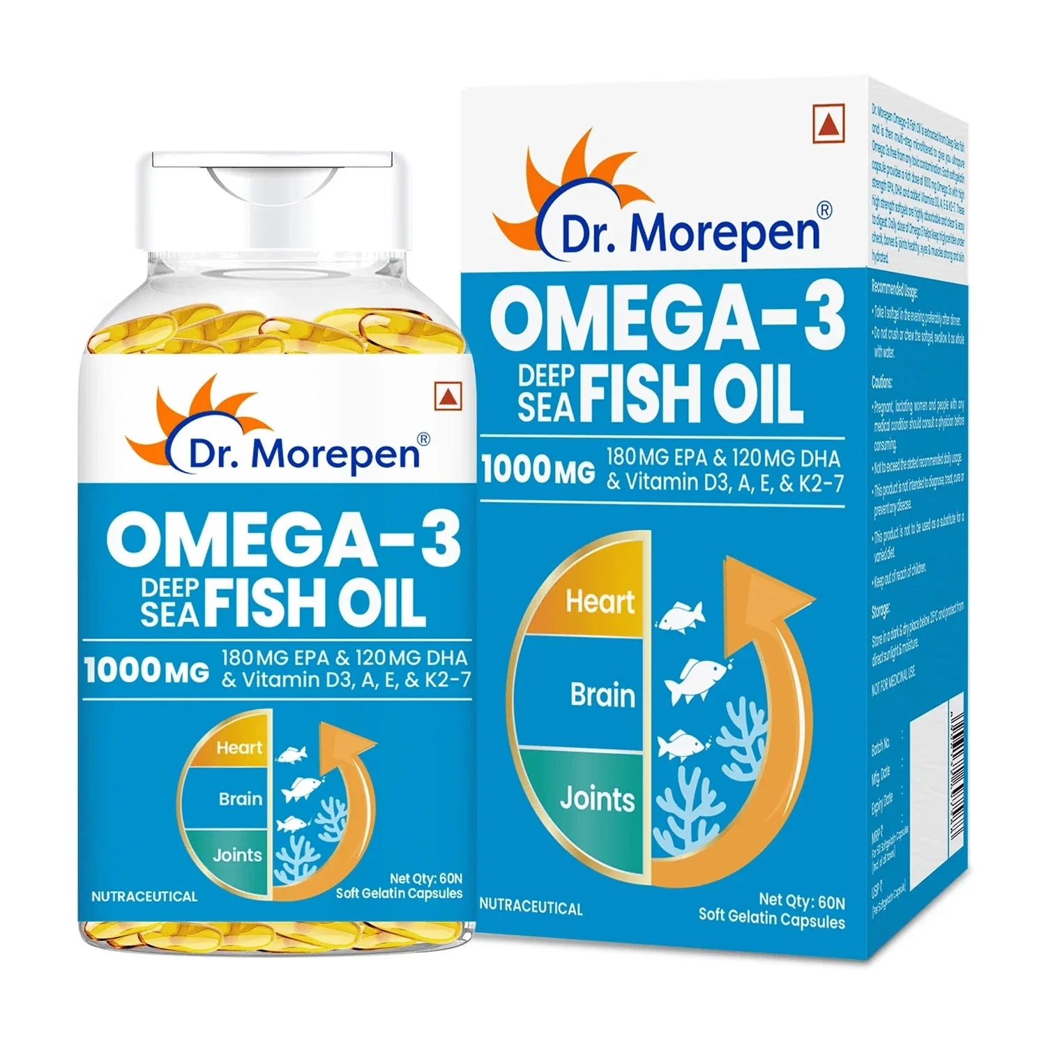 Dr Morpen Iron & Zinc + Omega-3 Deep Sea Fish Oil 1000Mg Combo 