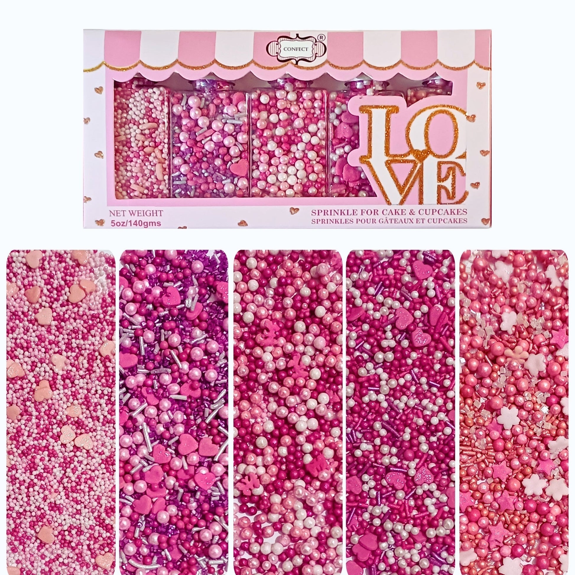 Confect Valentine Sprinkles | 12 Edible Decoration for Baking & Dessert  Grab2Buy Confect Grab2Buy