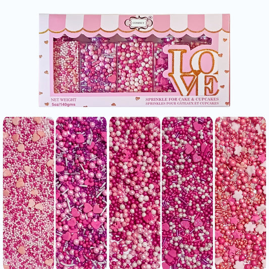 Confect Valentine Sprinkles | 12 Edible Decoration for Baking & Dessert  Grab2Buy Confect Grab2Buy