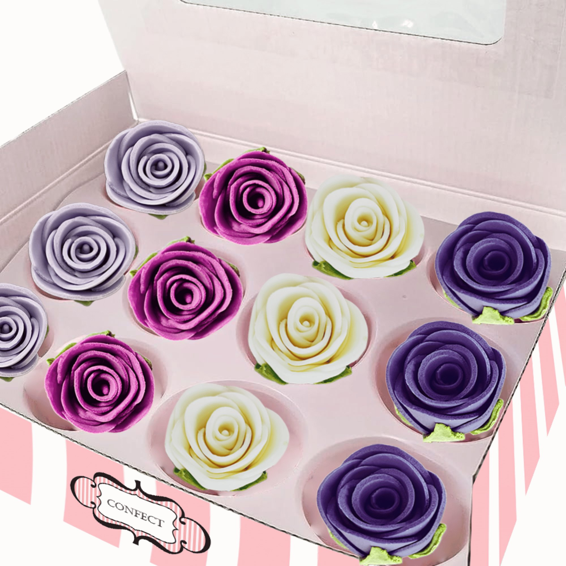 Confect Ombre- 6 | Edible Sugar Roses Topper