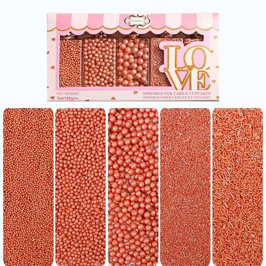 Confect Sprinkles for Cakes & Cupcakes Decoration | USP-18(Rose Gold)