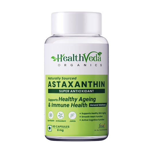 Health Veda Organics Plant Based Astaxanthin 8mg Capsules 