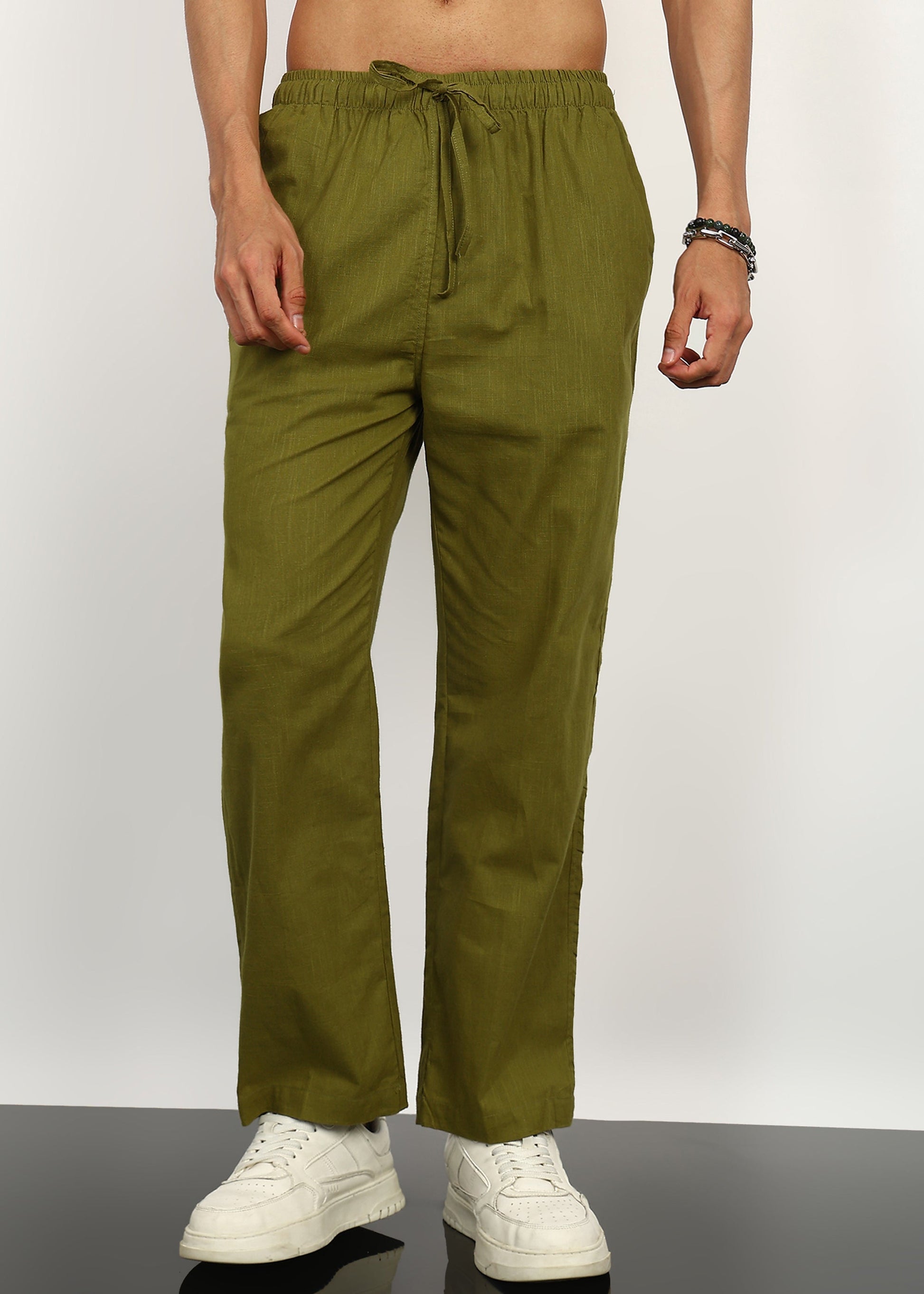 Fabmade Olive Linen Trousers
