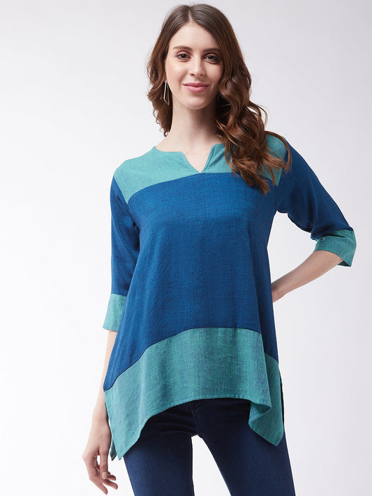 InWeave Women's Peacock Blue Top 