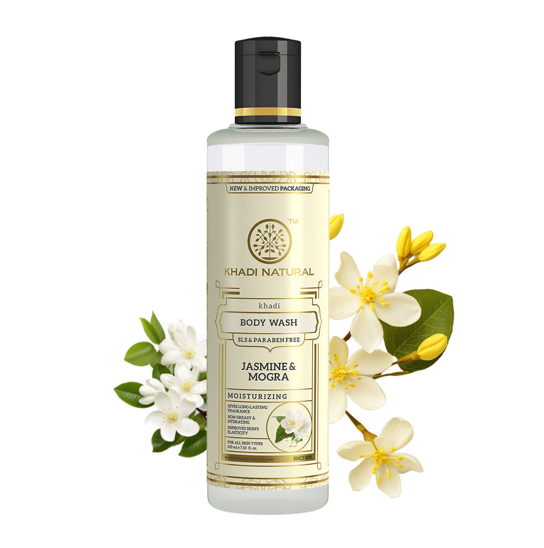Khadi Natural Jasmine & Mongra Body Wash SLS & Paraben Free - 210ml 