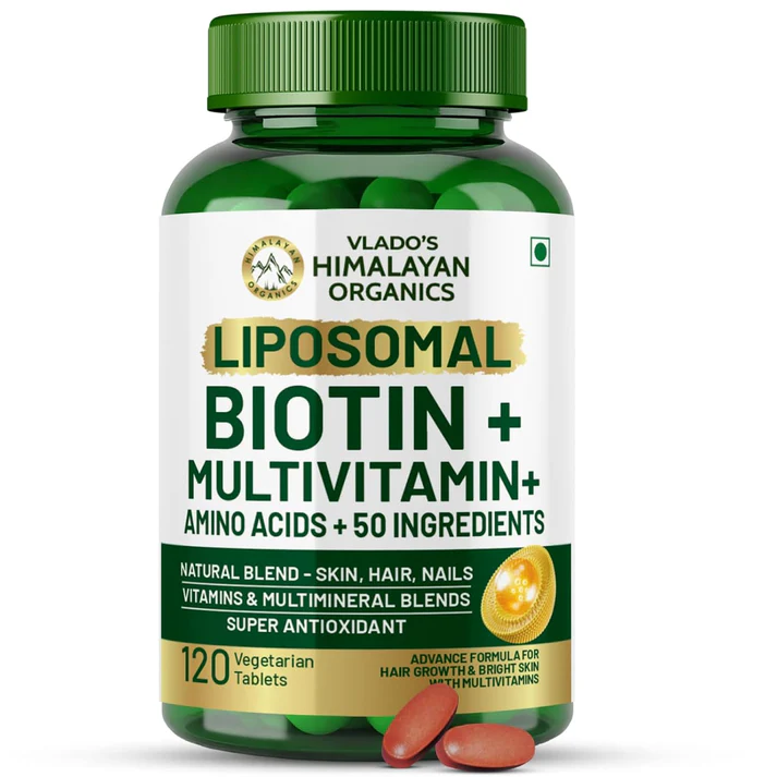Himalayan Organics Biotin 10000 Mcg with Keratin, Amino Acids & Multivitamin Tablets 