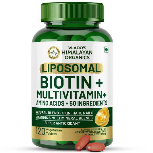 Himalayan Organics Biotin 10000 Mcg with Keratin, Amino Acids & Multivitamin Tablets 