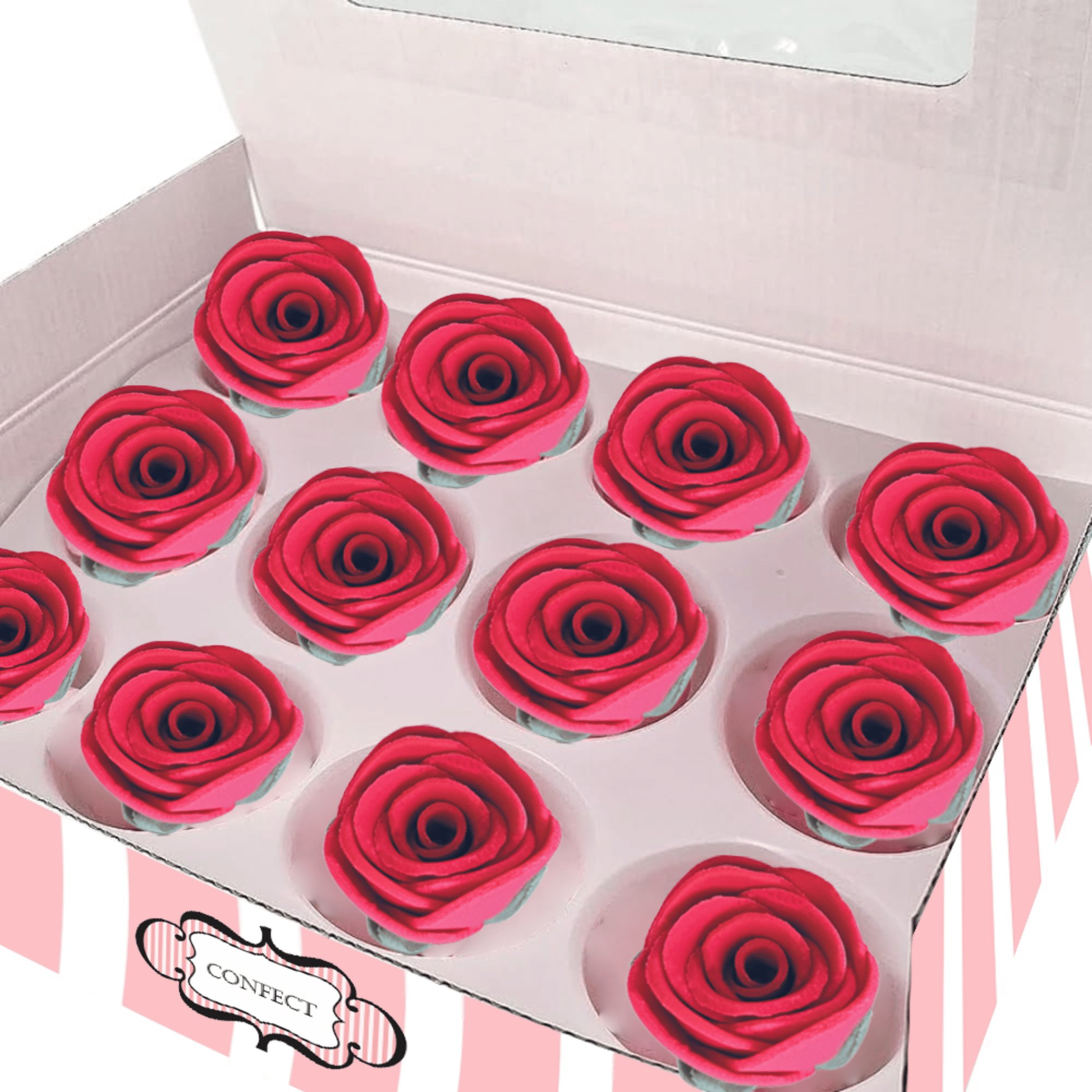 Confect Crimson Pink | Edible Sugar Roses Topper