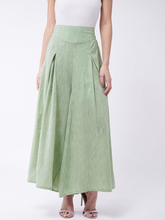 InWeave Women's Green Handloom Palazzo 