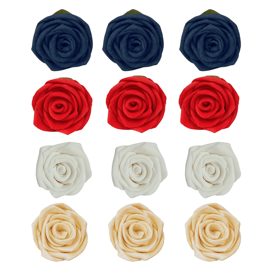 Confect Edible Sugar Roses Cake Toppers - Pack of 12 (02)
