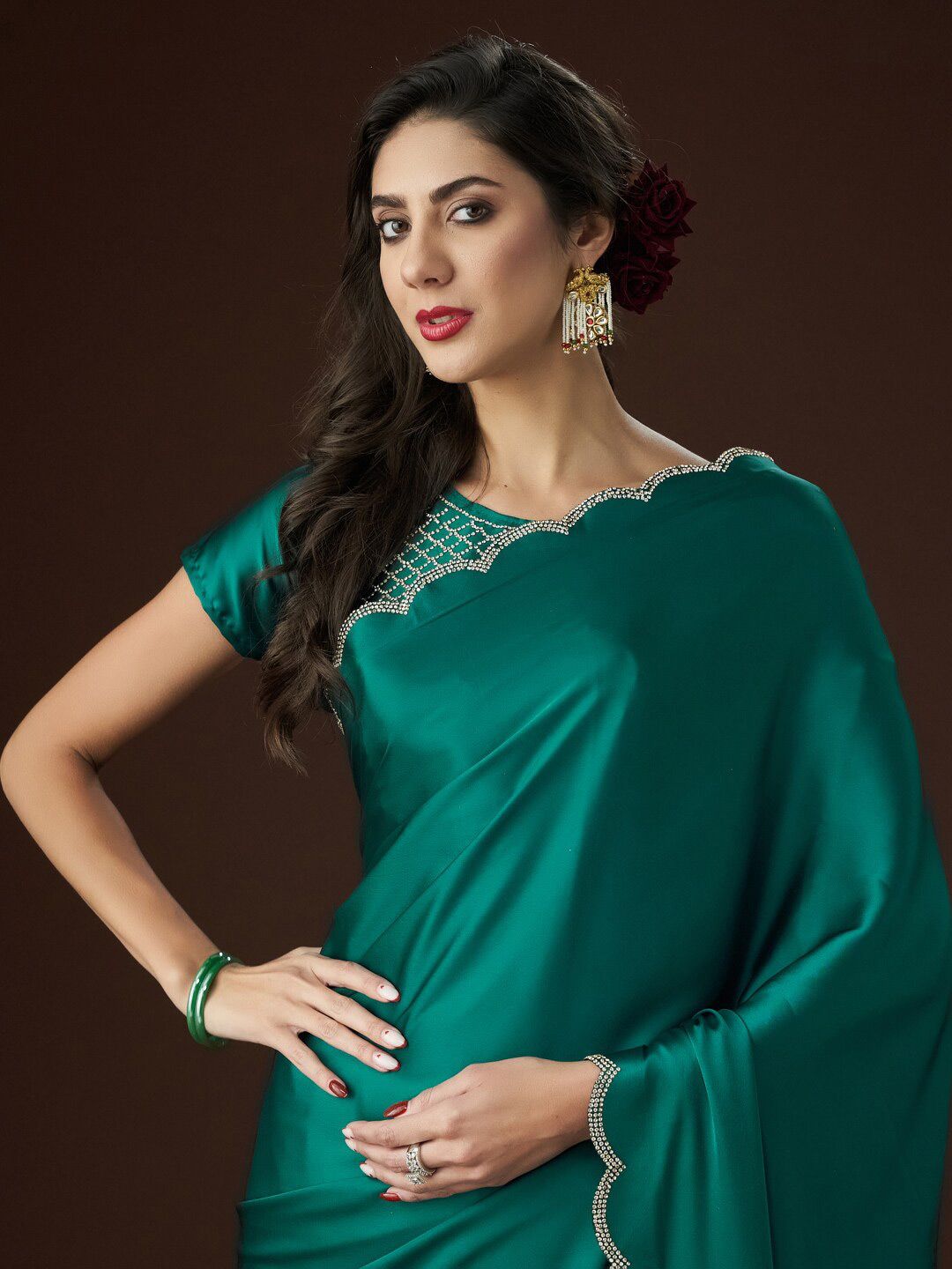kasee Embellished Satin Saree