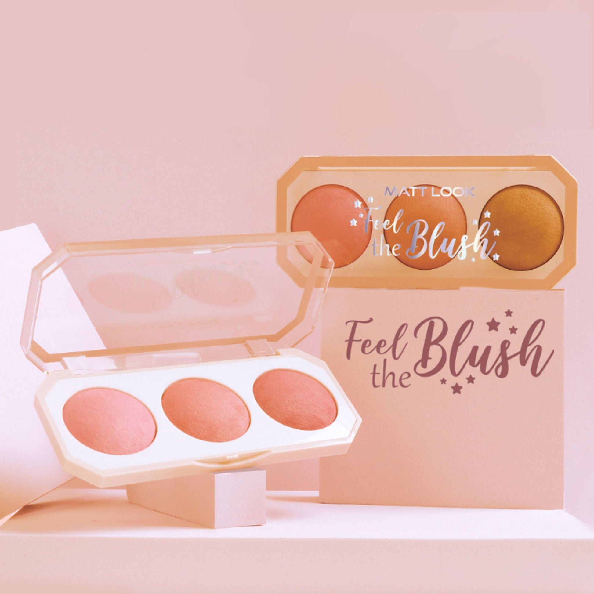 Matt Look Feel The Blush Baked Blush Trio Palette - 01 In The Nude 