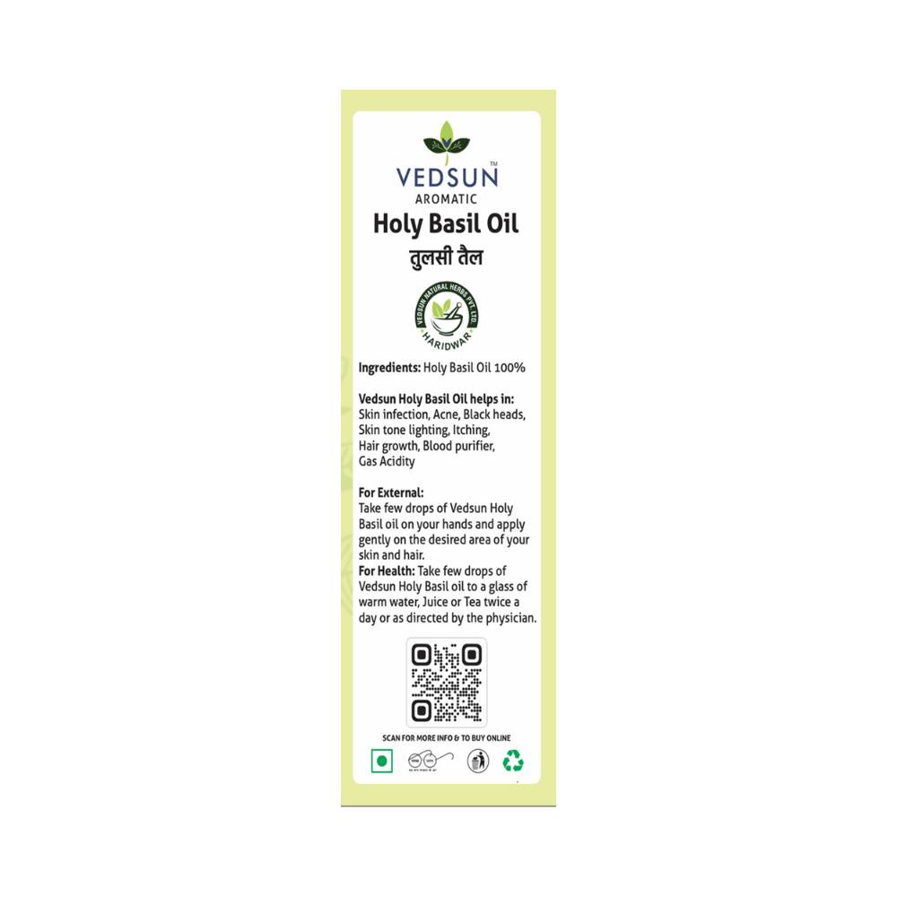 Vedsun Naturals Tulsi/Holy Basil Oil Pure & Organic for Skin 