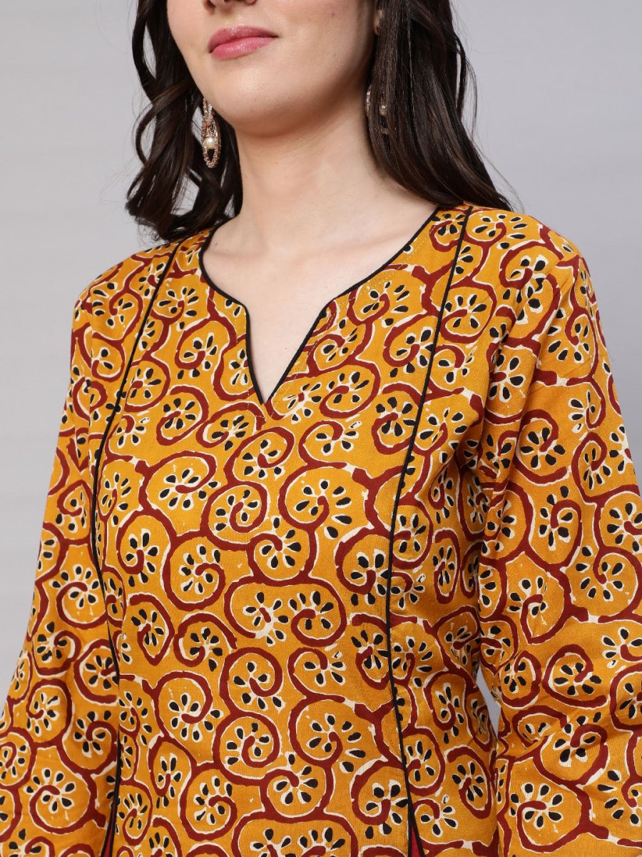 Aks Ethnic Motifs Printed Regular Pure Cotton Kurta With Salwar