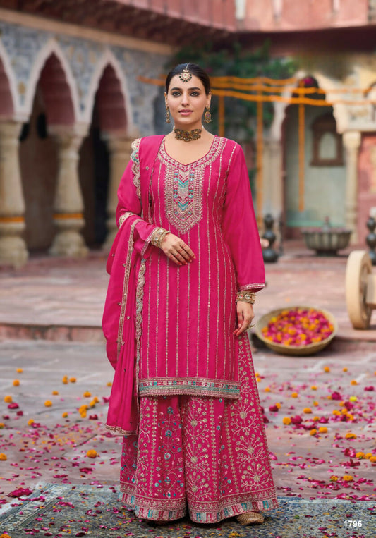 Anaita Rani Pink Premium Embroidery Dhaga Sequin Work Ready Made Suit