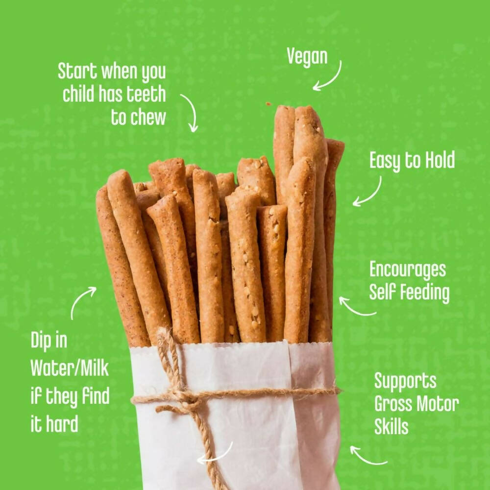 Early Foods Whole Wheat Ajwain Jaggery Teething Sticks 