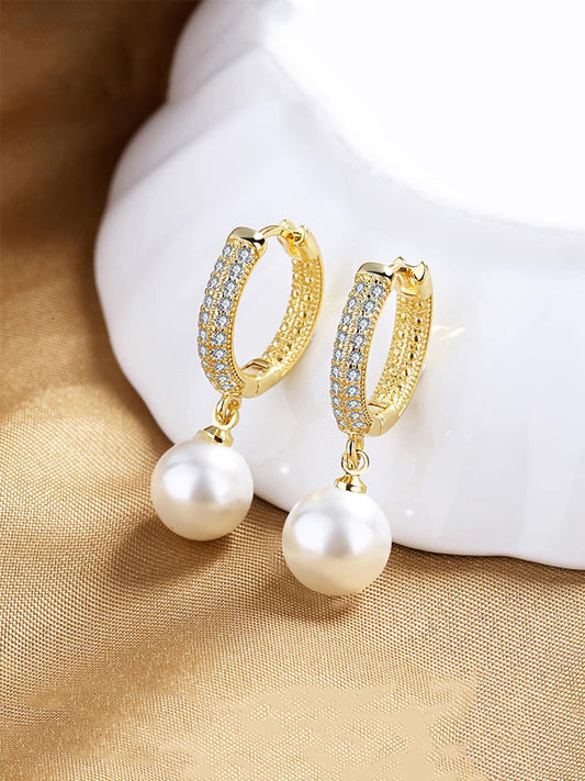 Yellow Chimes Gold-Plated Circular Hoop Earrings - Grab2buy