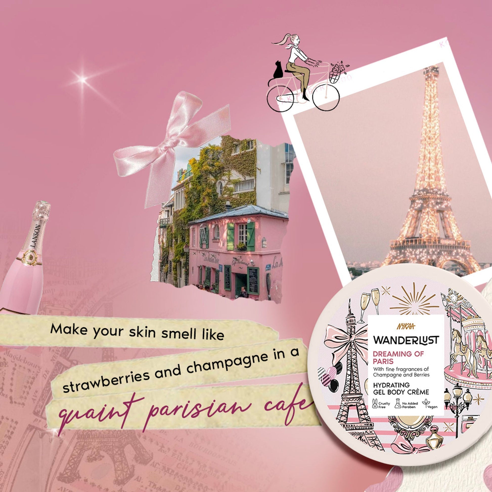 Wanderlust Dreaming Of Paris Hydrating Gel Body Creme With Champagne And Strawberry  Grab2Buy Wanderlust Grab2Buy